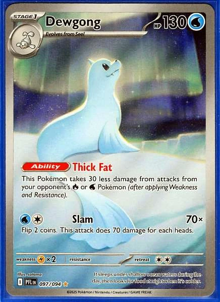 Dewgong 097/094 Phantasmal Flames Pokemon Card Secret Rare Near Mint #097/094