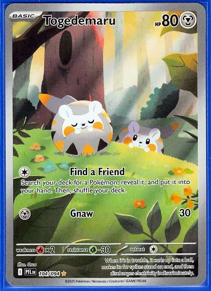 Togedemaru 104/094 Phantasmal Flames Pokemon Card Illustration Rare Near Mint #104/094