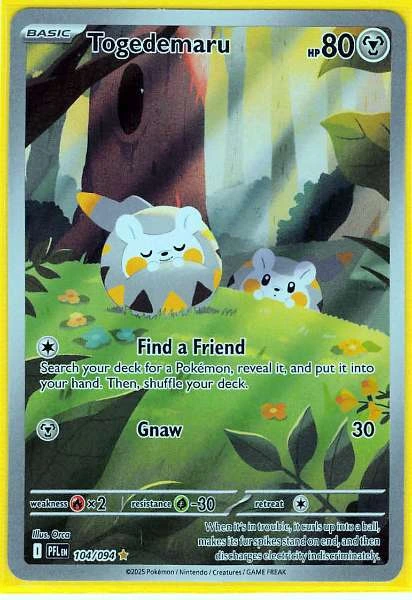 Togedemaru 104/094 Phantasmal Flames Pokemon Card Rare Near Mint #104/094